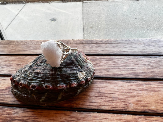 Clear Quartz Geode Ring