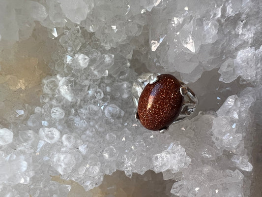 Goldstone Sterling Silver Ring