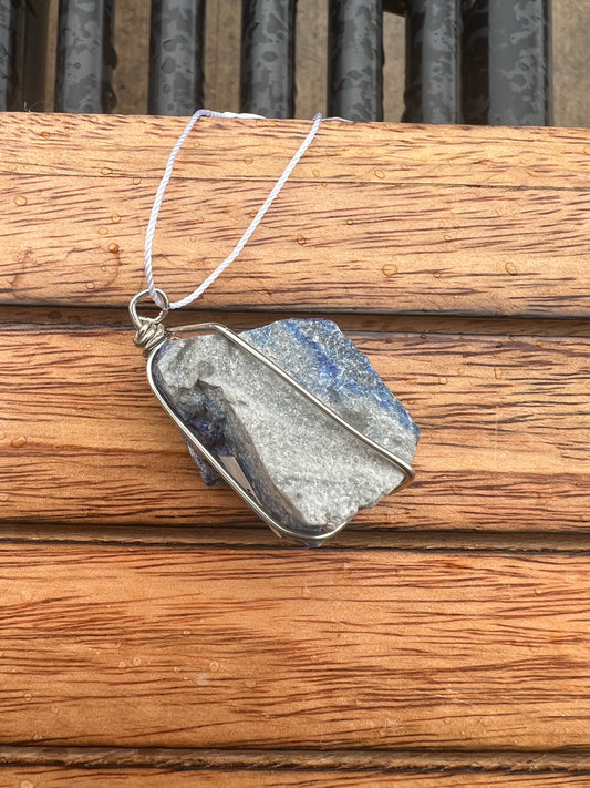 Rough Lapis Lazuli Wire-wrapped Necklace