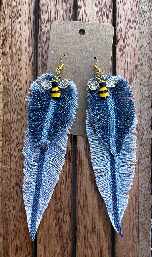 Denim Earrings