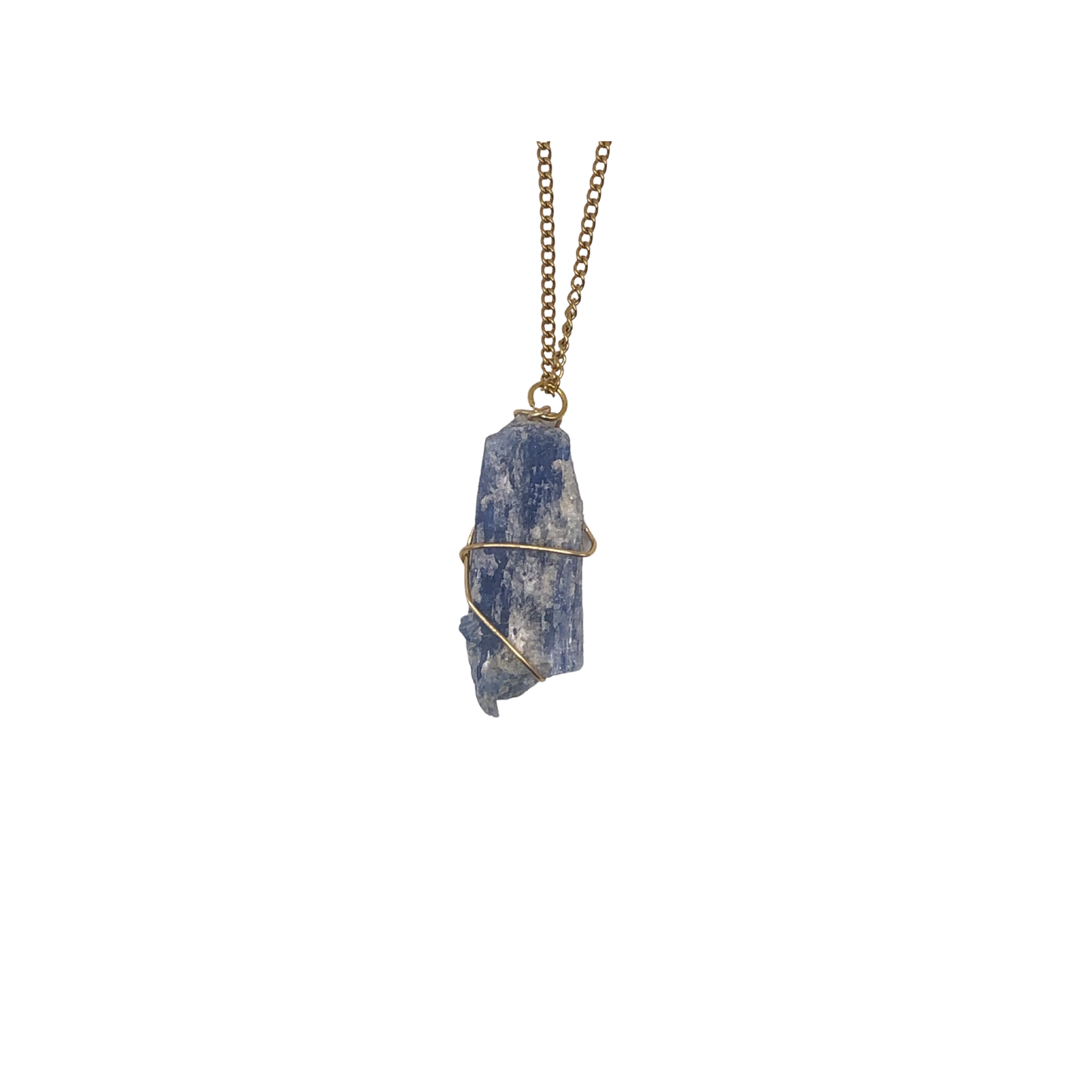 Blue Kyanite Necklace w/ gold wire and chain